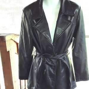 Jaqueline Ferrar Black Leather Coat